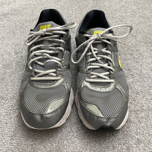 Nike Zoom Flywire Structure 14 Running Shoes Mens 11.5 Silver Gray Athletic Gym - Picture 1 of 16
